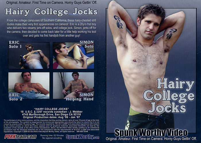 Hairy College Jocks Spunk Worthy - Gay Sealed DVD - Added 9/15